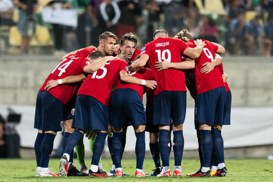 Kristoffer Ajer and Sander Berge of Norway