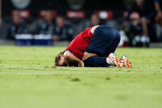 Martin Ødegaard of Norway in pain