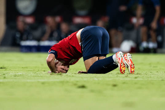 Martin Ødegaard of Norway in pain