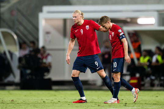 Erling Braut Haaland and Martin Ødegaard of Norway