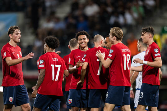 Antonio Nusa of Norway celebrates