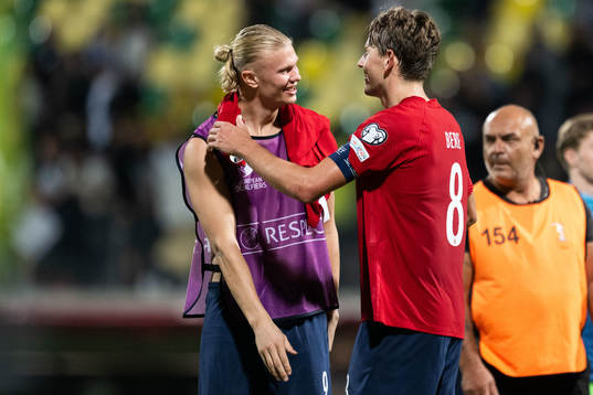 Erling Braut Haaland and Sander Berge of Norway
