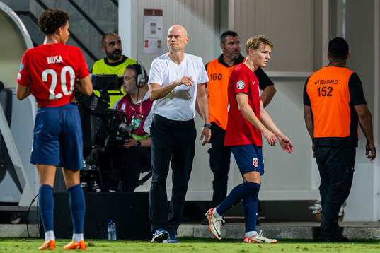 Ståle Solbakken, head coach of Norway, and Martin Ødegaard