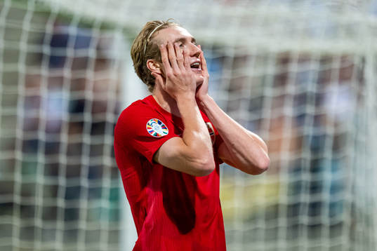 Kristian Thorstvedt of Norway reacts