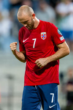 Fredrik Aursnes of Norway celebrates after scoring 0-4
