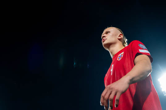 Erling Braut Haaland of Norway enters the pitch