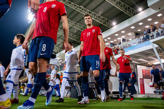 Alexander Sørloth of Norway enters the pitch