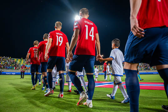 Julian Ryerson of Norway enters the pitch