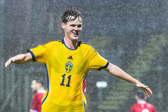Williot Swedberg of Sweden celebrates
