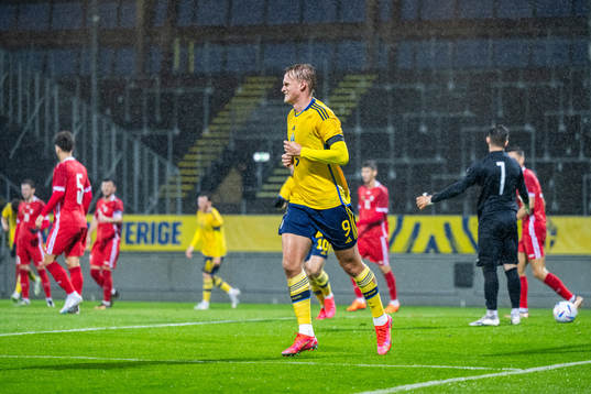 Oscar Wilhelmsson of Sweden celebrates