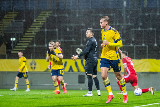 Oscar Wilhelmsson of Sweden celebrates