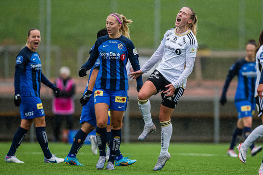 Emilie Nautnes of Rosenborg reacts
