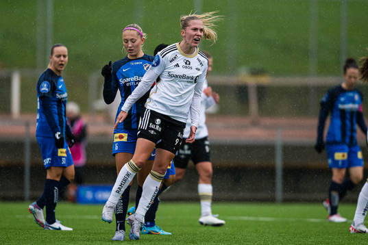 Emilie Nautnes of Rosenborg reacts