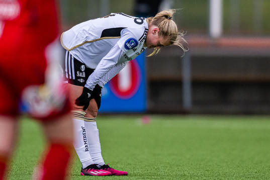 Mathilde Harviken of Rosenborg looks dejected