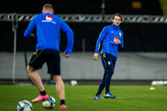 Albin Ekdal of the Swedish football national team at a
