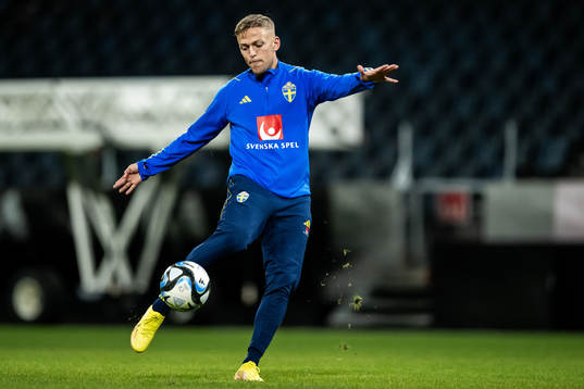 Jesper Karlsson of the Swedish football national team at a