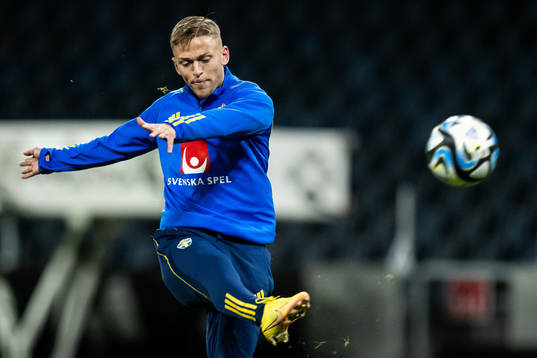 Jesper Karlsson of the Swedish football national team at a