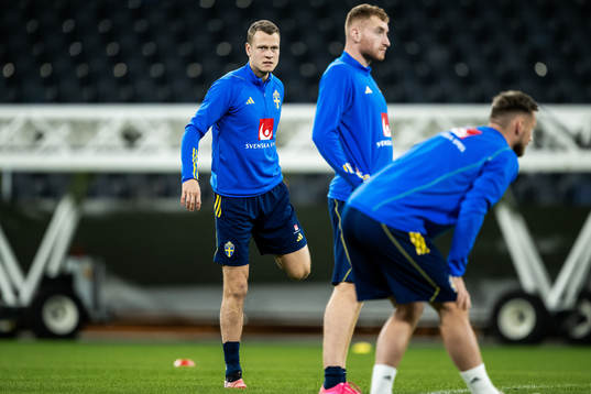 Viktor Claesson of the Swedish football national team at a