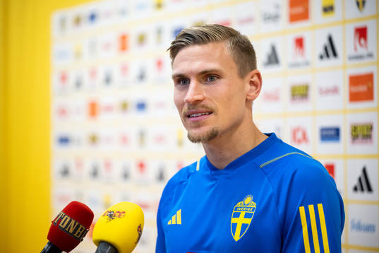 Carl Starfelt of the Swedish football national team