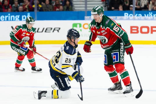 HV71s Joonas Nättinen och Frölundas Gustav Rydahl