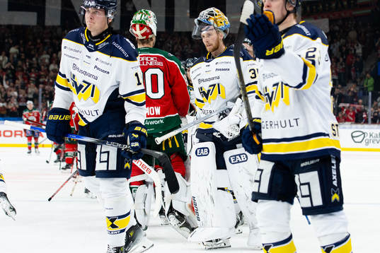HV71s målvakt Victor Brattström  deppar