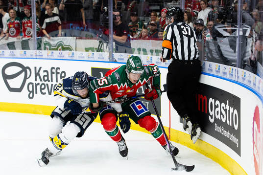 HV71s Mattias Tedenby och Frölundas Gustav Rydahl