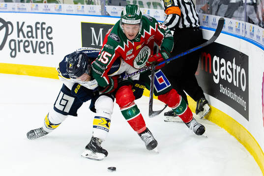 HV71s Mattias Tedenby och Frölundas Gustav Rydahl