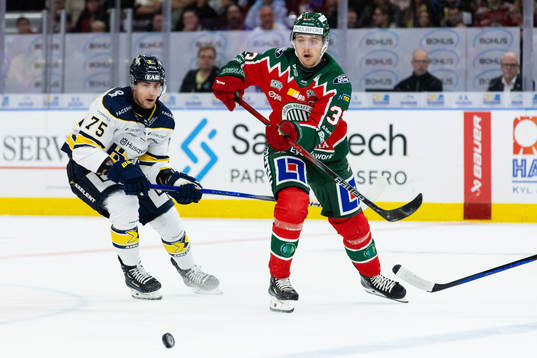 HV71s Radan Lenc och Frölundas Linus Högberg