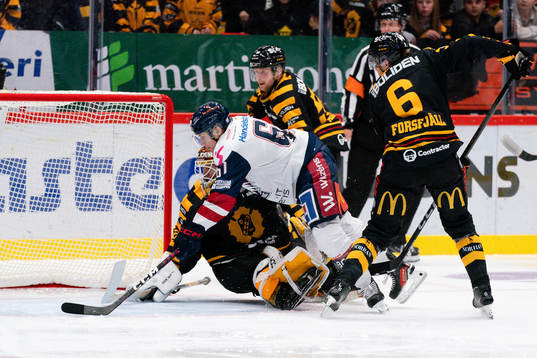 Linköpings Markus Ljungh och Skellefteås målvakt Linus