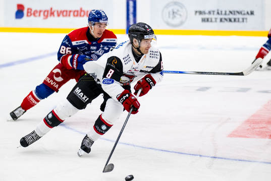 IK Oskarshamns Lukas Jasek och Malmö Redhawks Johan