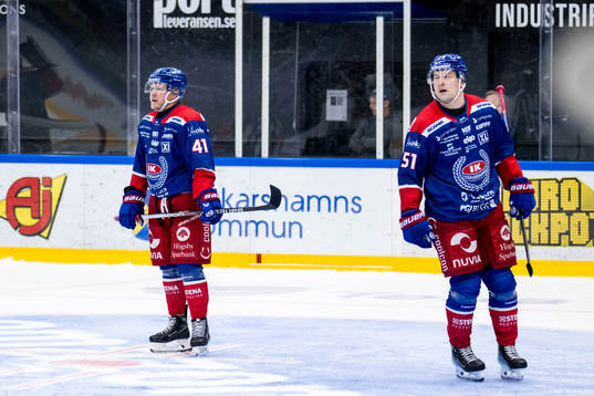 IK Oskarshamns Johan Johnsson och Alexander Anderberg deppar