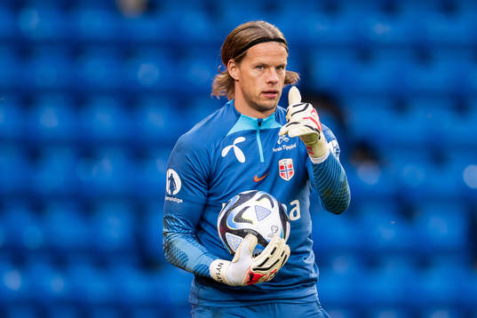 Goalkeeper Ørjan Håskjold Nyland of the Norwegian