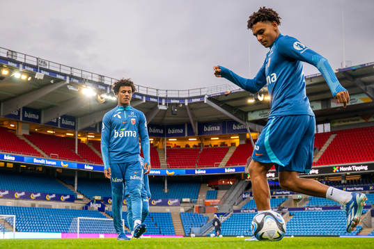 Oscar Bobb and Antonio Nusa of the Norwegian national