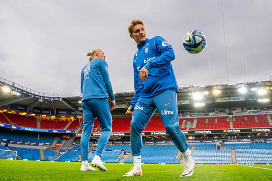 Erling Braut Haaland and Martin Ødegaard of the Norwegian