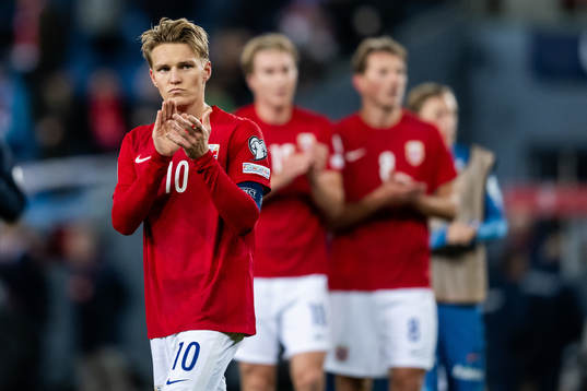 Martin Ødegaard of Norway look dejected