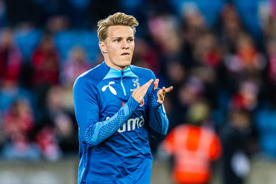 Martin Ødegaard of Norway warms up