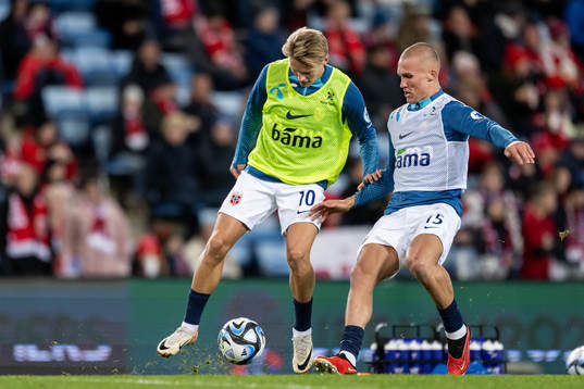 Martin Ødegaard and Leo Østigård of Norway
