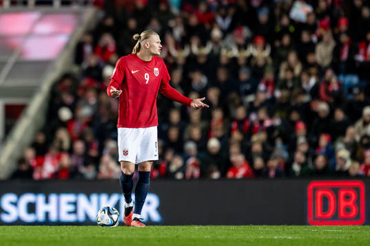 Erling Braut Haaland of Norway reacts