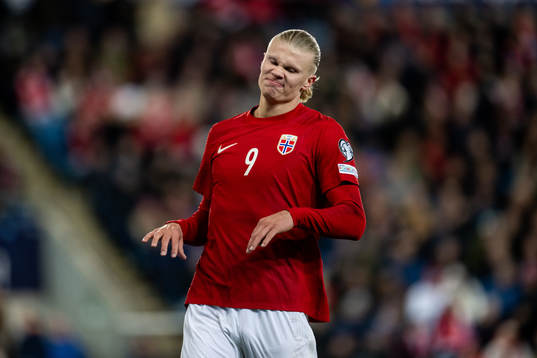 Erling Braut Haaland of Norway looks dejected