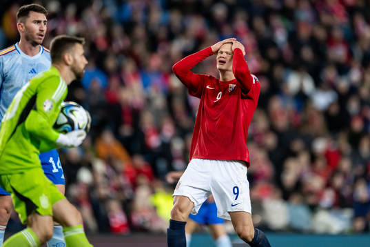 Erling Braut Haaland of Norway looks dejected