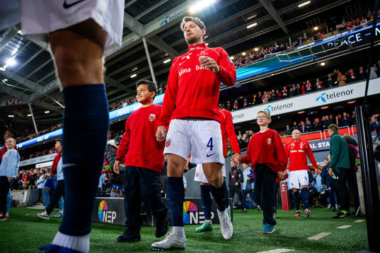 Stefan Strandberg of Norway enters the pitch