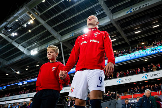 Erling Braut Haaland of Norway enters the pitch