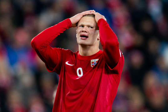 Erling Braut Haaland of Norway reacts