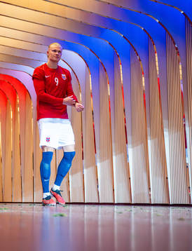 Erling Braut Haaland of Norway at half-time