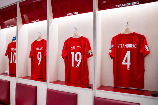 The kits of Alexander Sørloth and Stefan Strandberg of