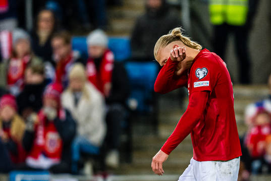 Erling Braut Haaland of Norway looks dejected