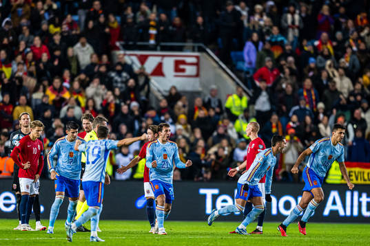 Alvaro Morata, Mikel Oyarzabal, Ferran Torres and Rodri of