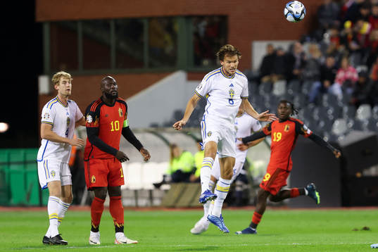 Albin Ekdal of Sweden in action with the ball