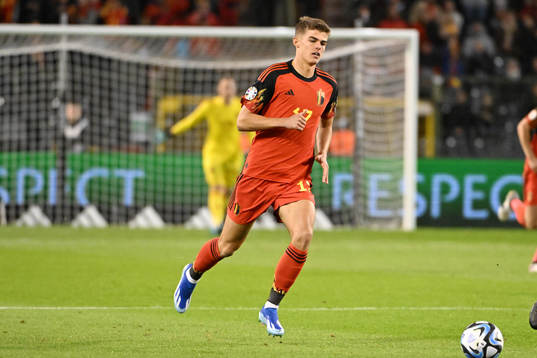 Charles De Ketelaere of Belgium in action with the ball