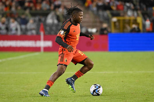 Johan Bakayoko of Belgium in action with the ball